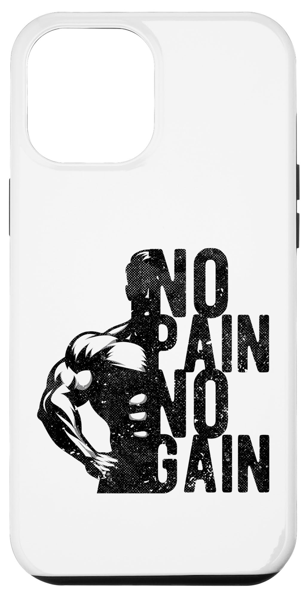 iPhone 15 Plus No Pain No Gain GYM Fitness Workout Motivation Vintage スマホケース
