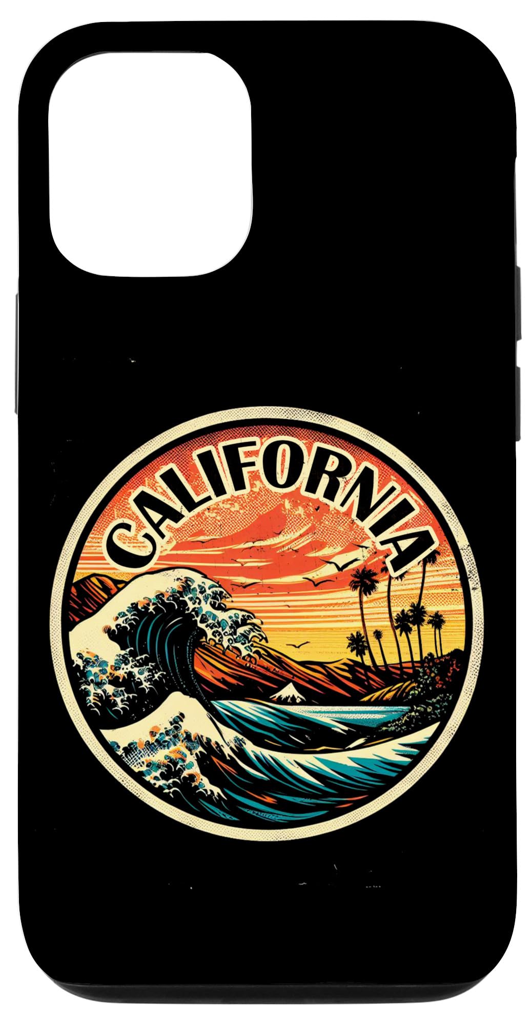 iPhone 12/12 Pro ヴィンテージ カリフォルニア ウェーブ スマホケース