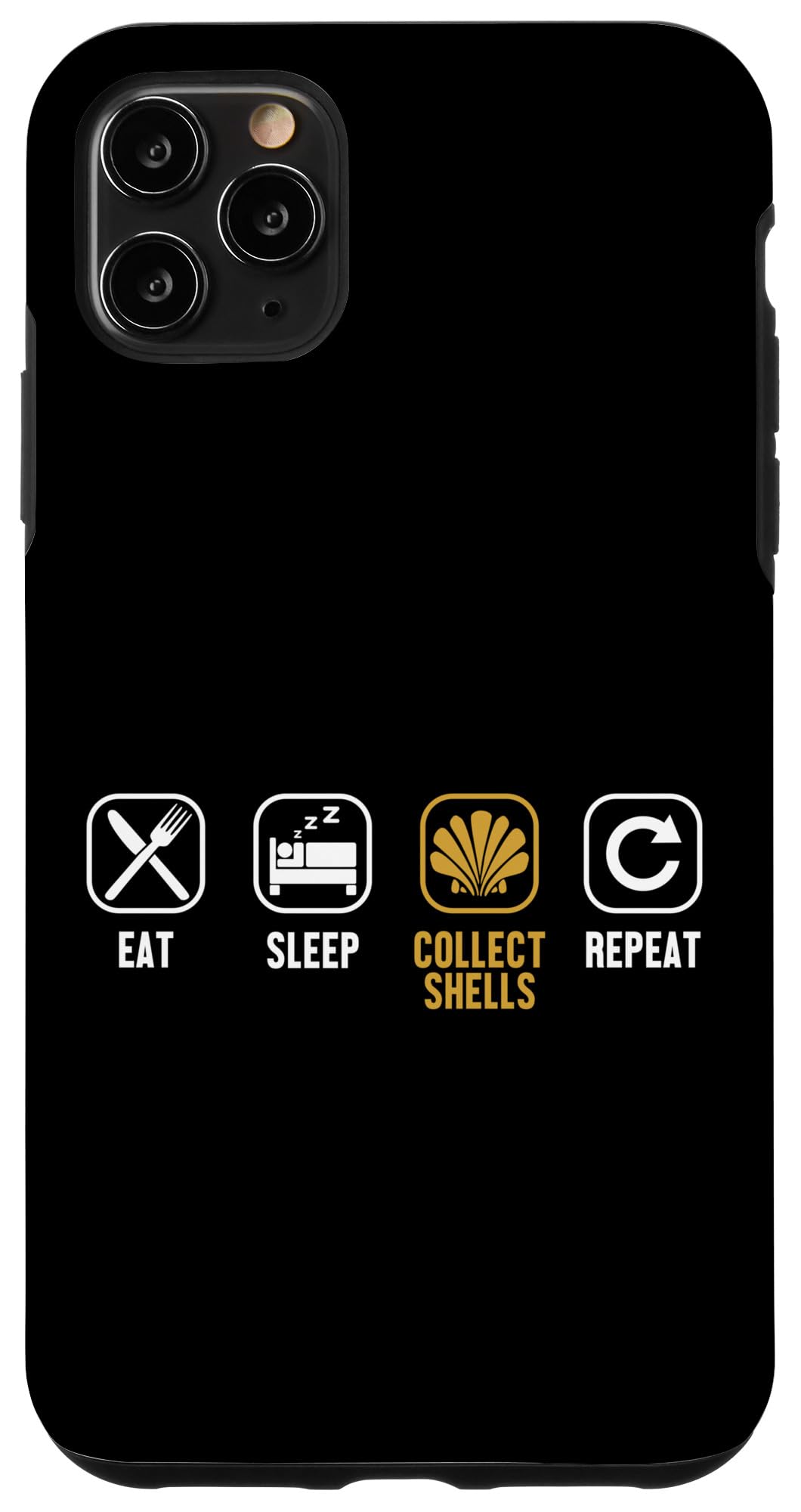 iPhone 11 Pro Max Eat Sleep Collect Shells Repeat Bivalvia 貝殻集合 スマホケース