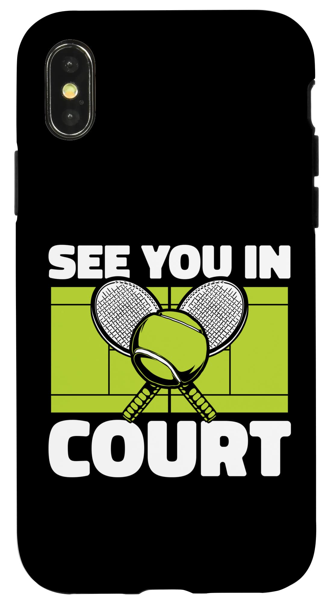 iPhone X/XS See You In Court テニスラケット スマホケース