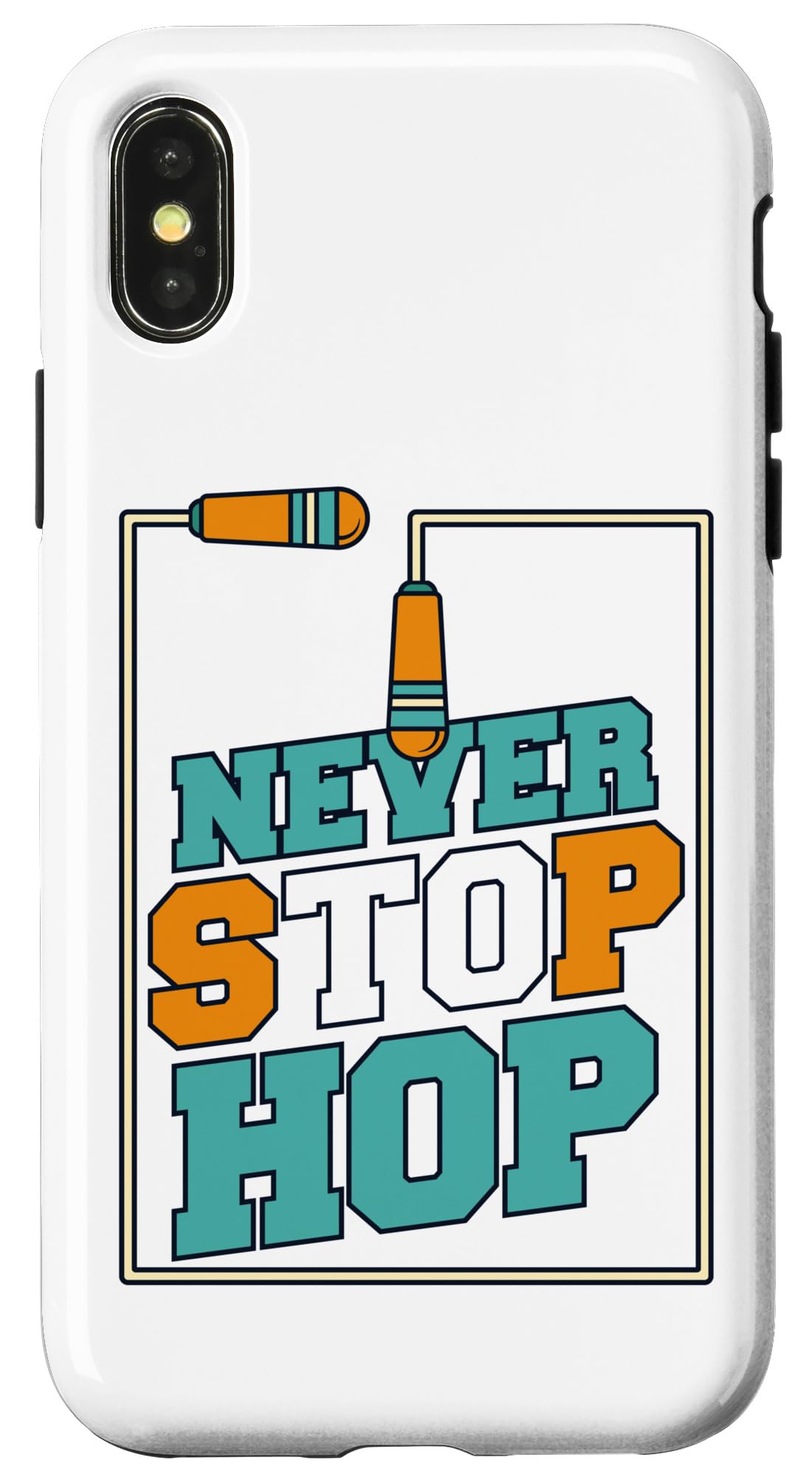 iPhone X/XS Never Stop ホップ スキップ ジャンプスピード プロフェッショナル 縄跳び スマホケース