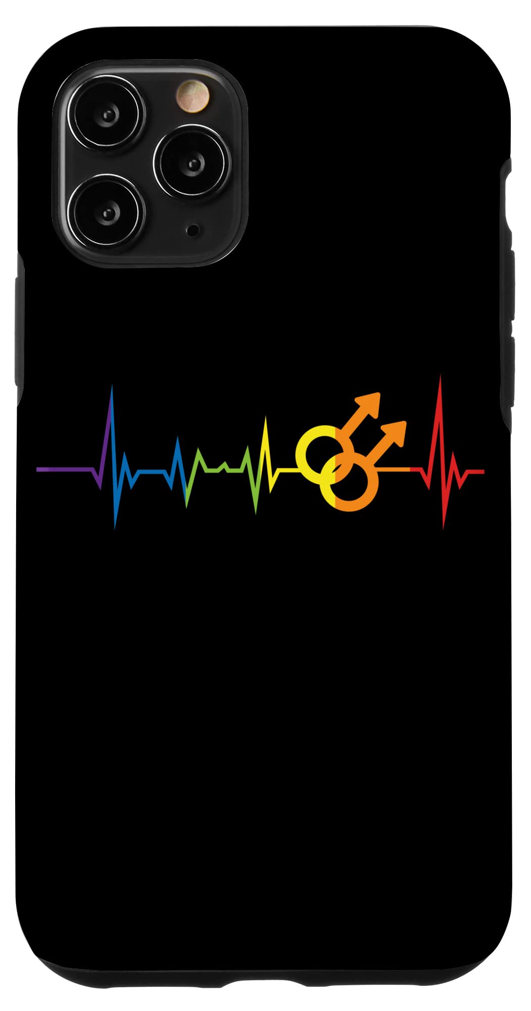 iPhone 11 Pro LGBT ゲイ ハートビート グラフィックプリント 月のプライド スマホケース