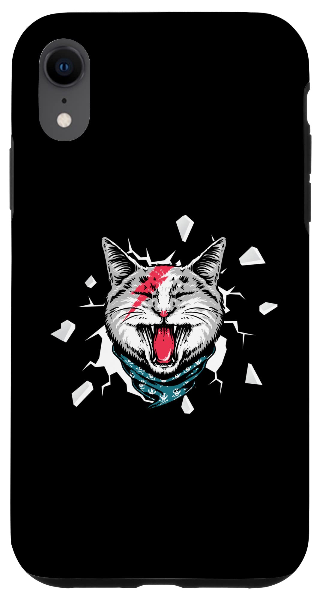 iPhone XR Sweet Kitten 破れた布デザイン アパレル ホワイト キュート 猫愛好家 スマホケース