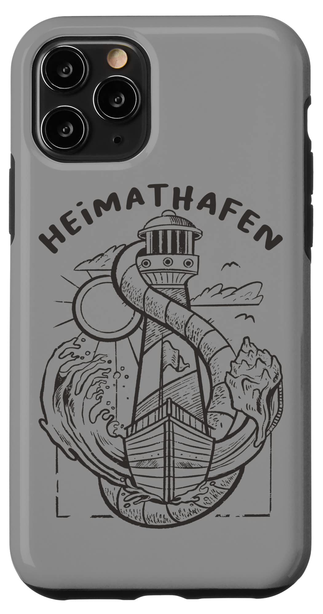 iPhone 11 Pro Heimathafen 灯台 アンカー お土産 海 アホーイ モイン スマホケース