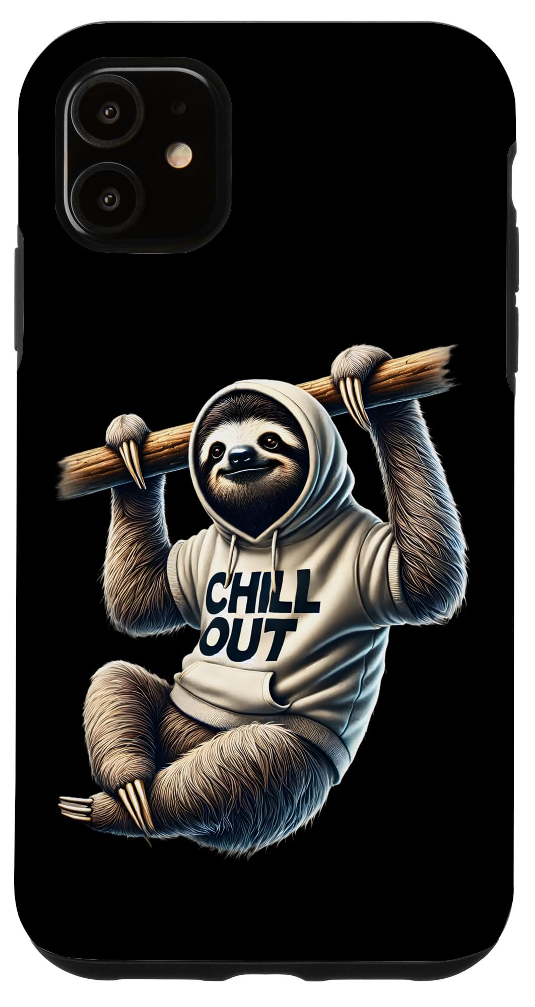 iPhone 11 面白いナマケモノのゾクゾクするモチーフ動物愛好家リラックスする怠け者 Chill Out Sloth Chillin スマホケース