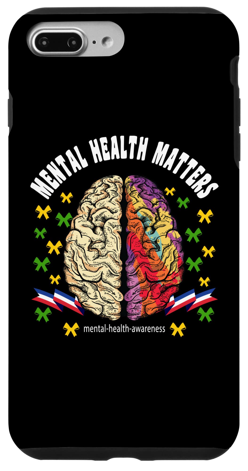 iPhone 7 Plus/8 Plus Mental Health Matters メンタルヘルス啓発 脳サポート スマホケース