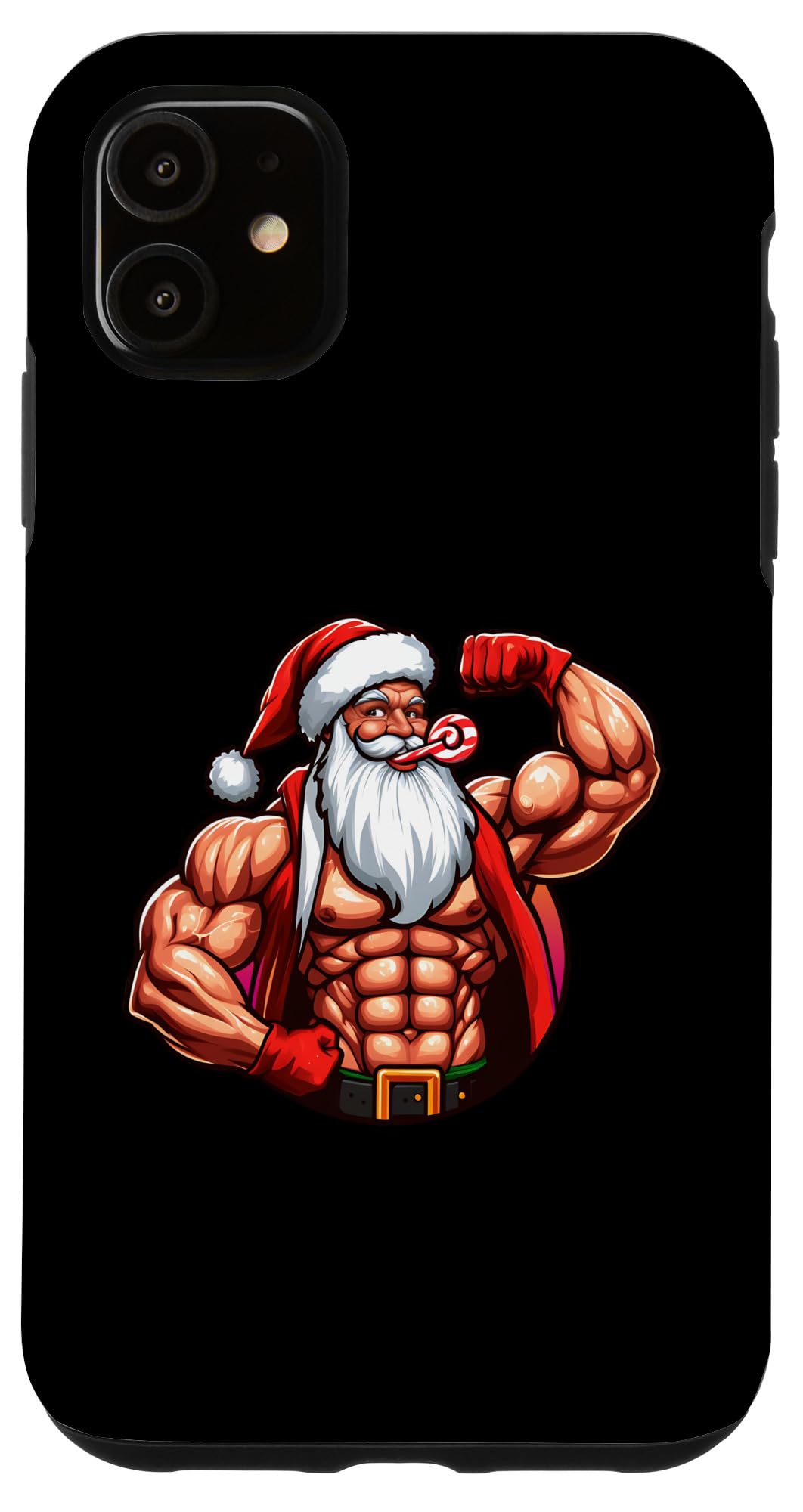 iPhone 11 筋肉サンタ - キャンディケーンサンタ スマホケース