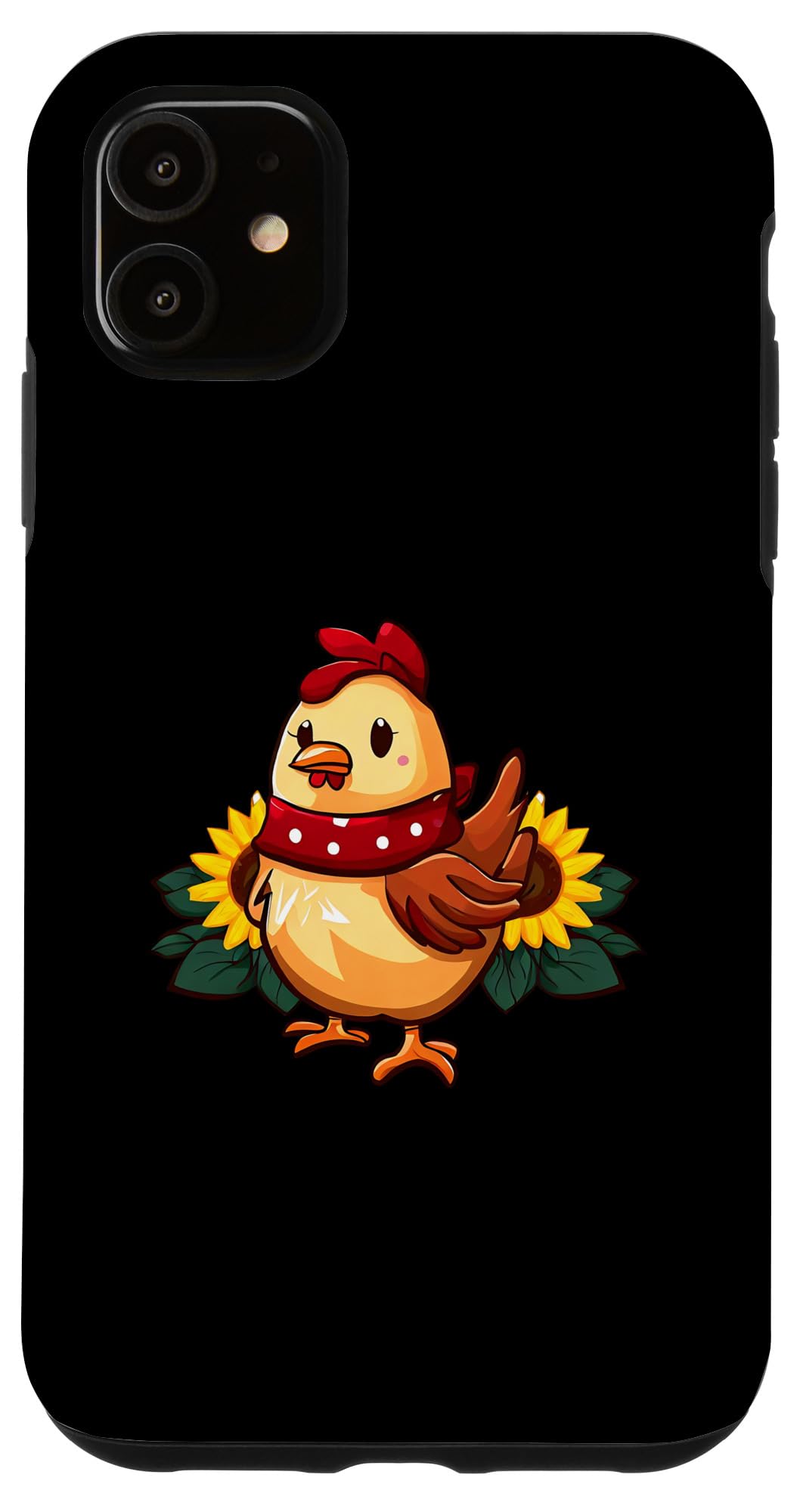 iPhone 11 Barnyard チキンバンダナとひまわり スマホケース