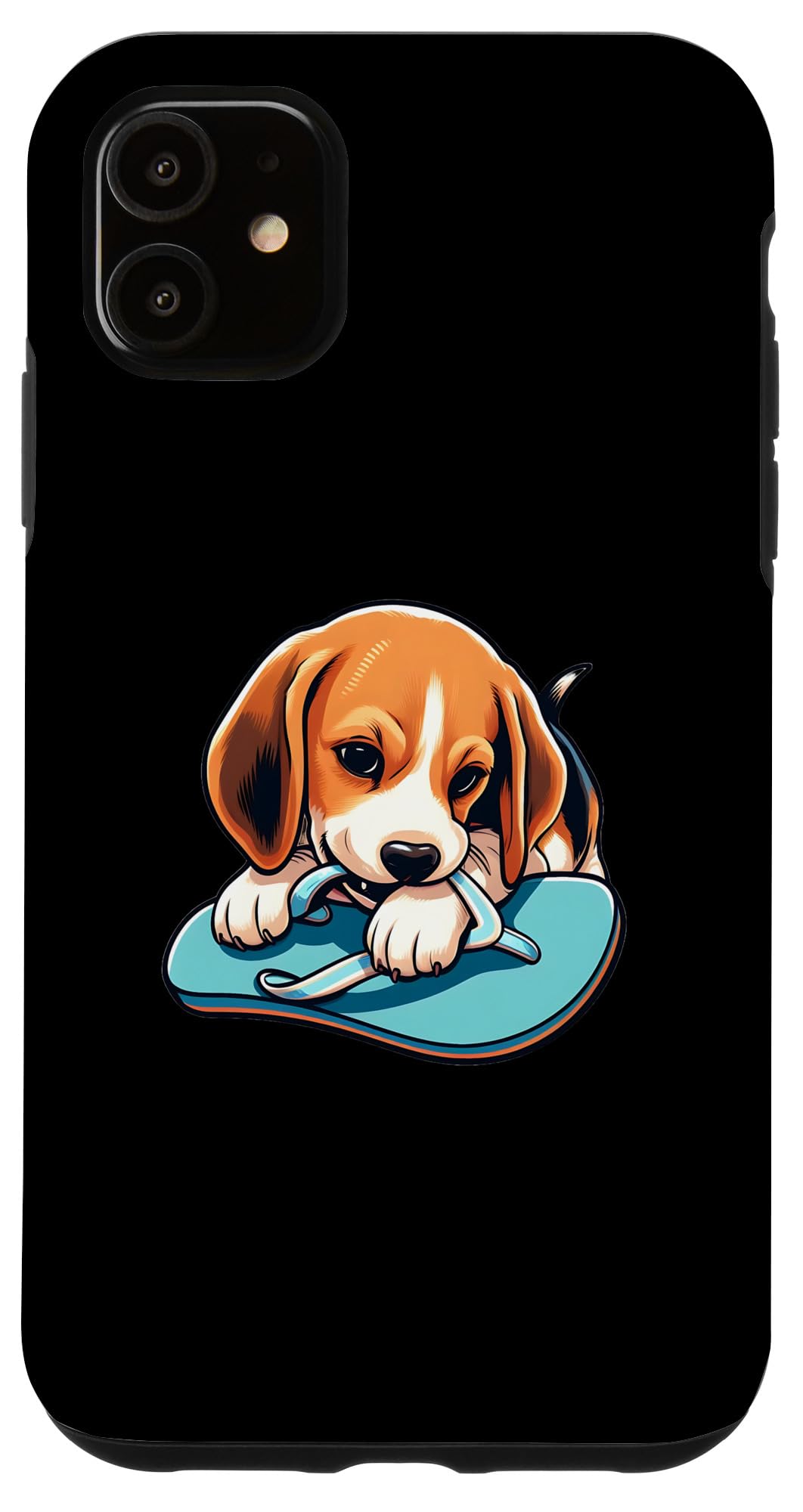 iPhone 11 面白い噛むビーグル スマホケース