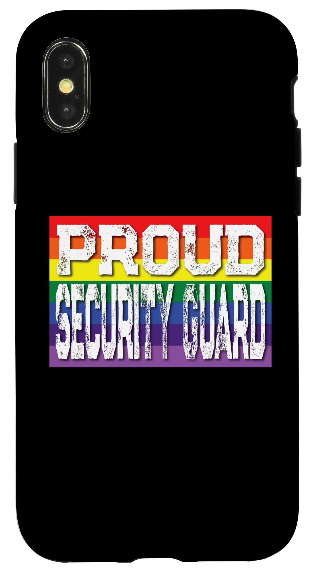 iPhone X/XS LGBTQ 誇り高い警備員 ゲイプライド レインボー スマホケース