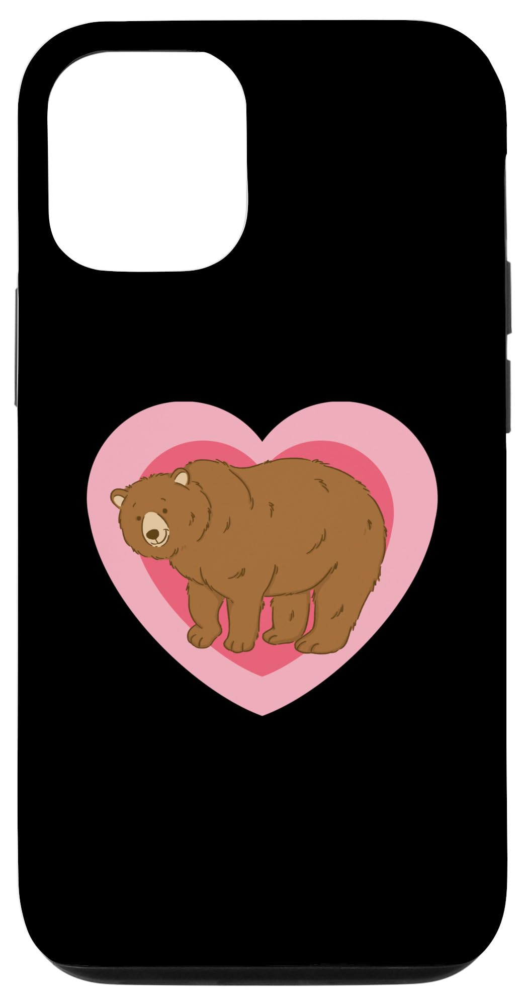 iPhone 13 Grizzly Bear Lover 森の動物 ピンクハート バレンタインデー スマホケース