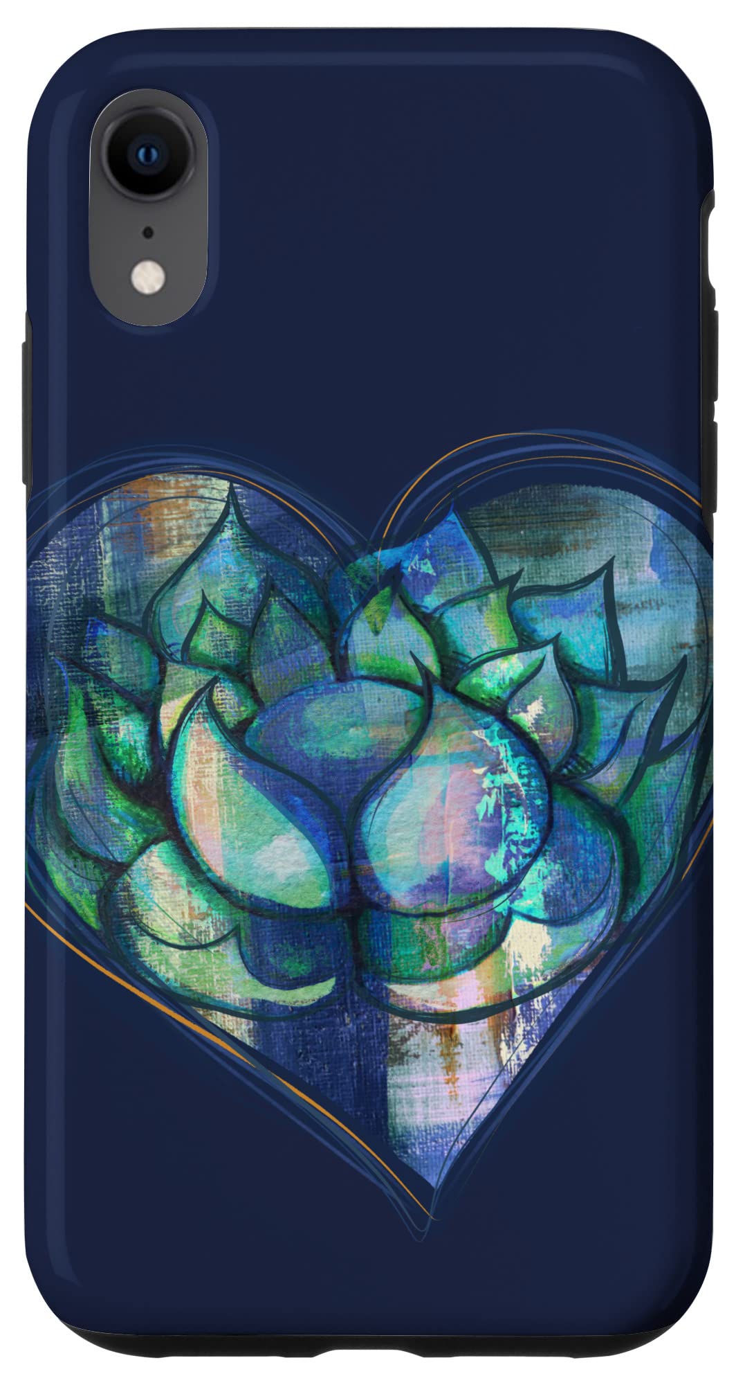 iPhone XR 蓮の花 ヨガクラス 抽象画 スマホケース