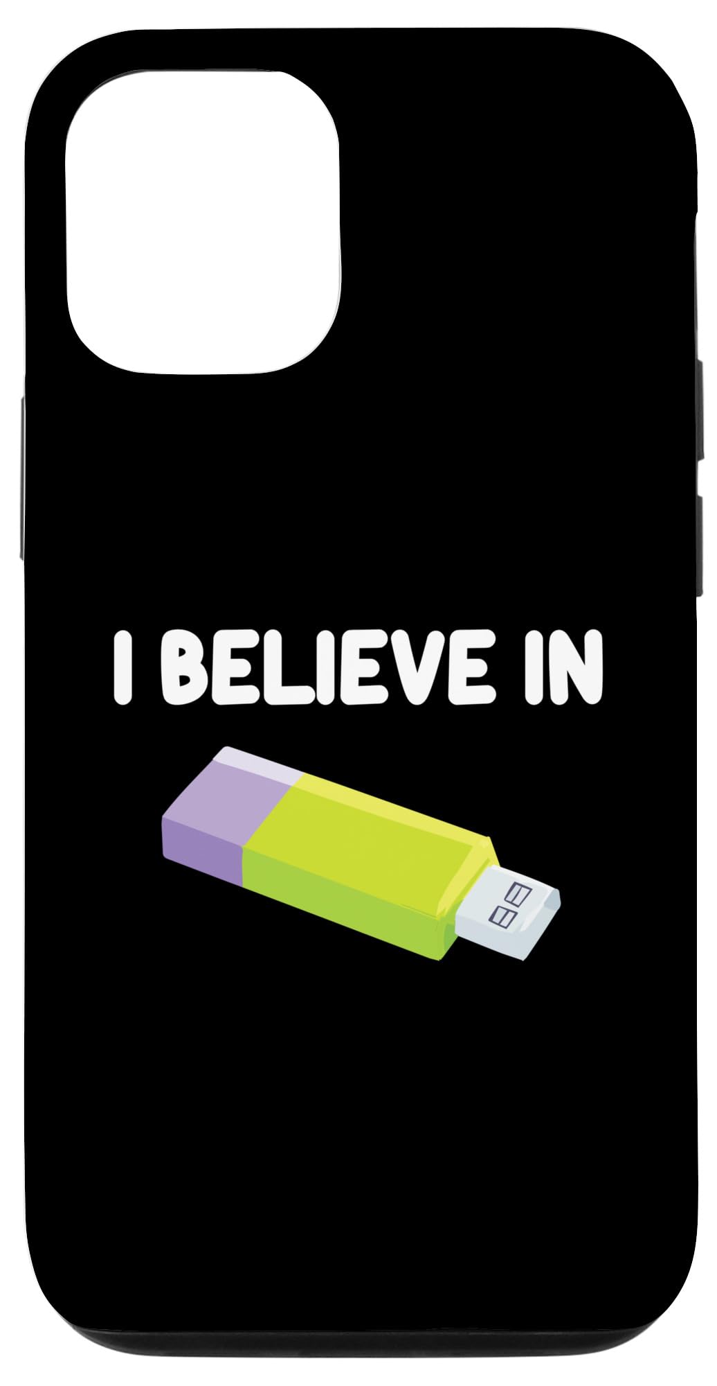 iPhone 14 I Believe In USBストレージキー フラッシュドライブ サムスティックスペース スマホケース