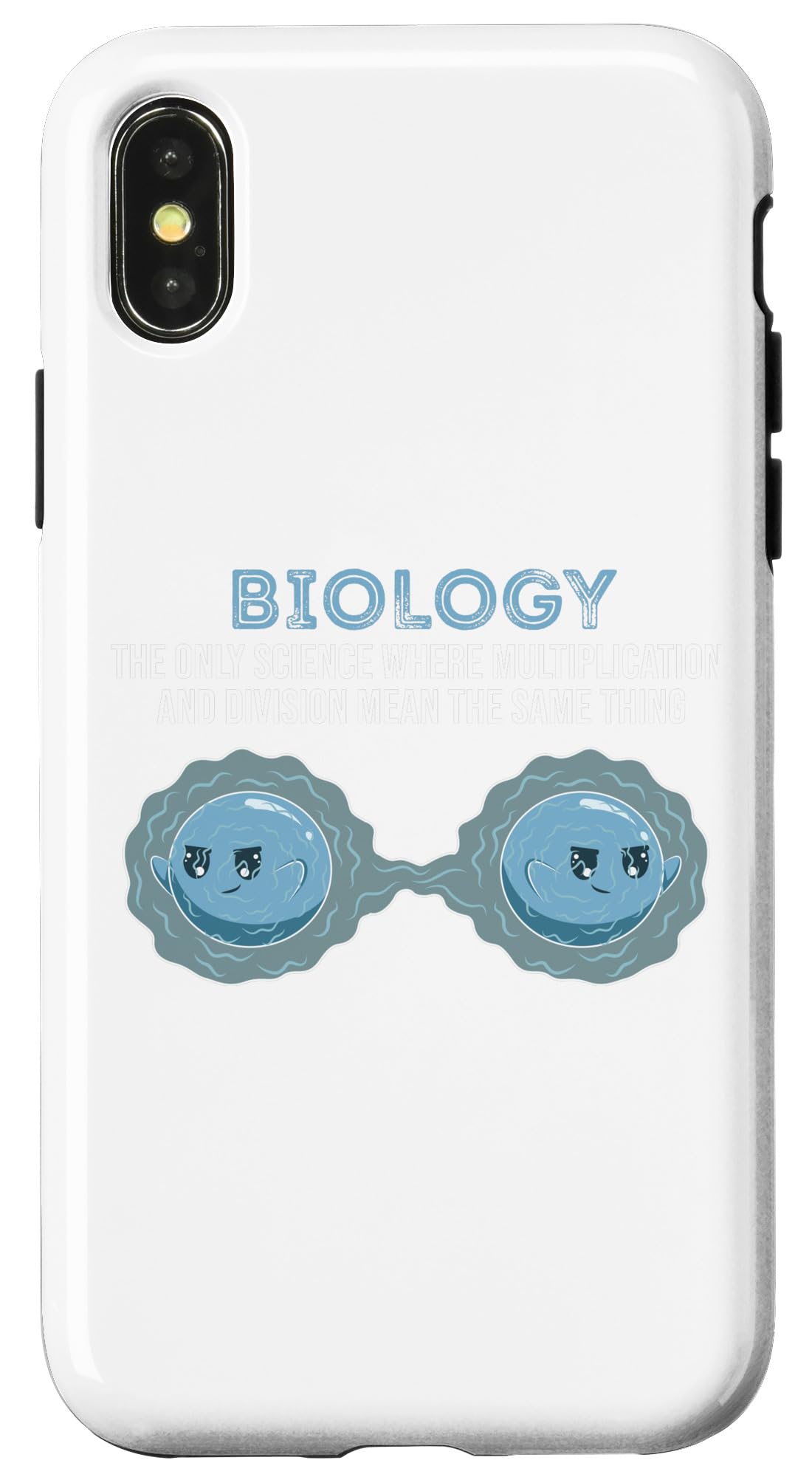 iPhone X/XS マルチプライディバイド サイエンス パン生物学 ユーモア スマホケース