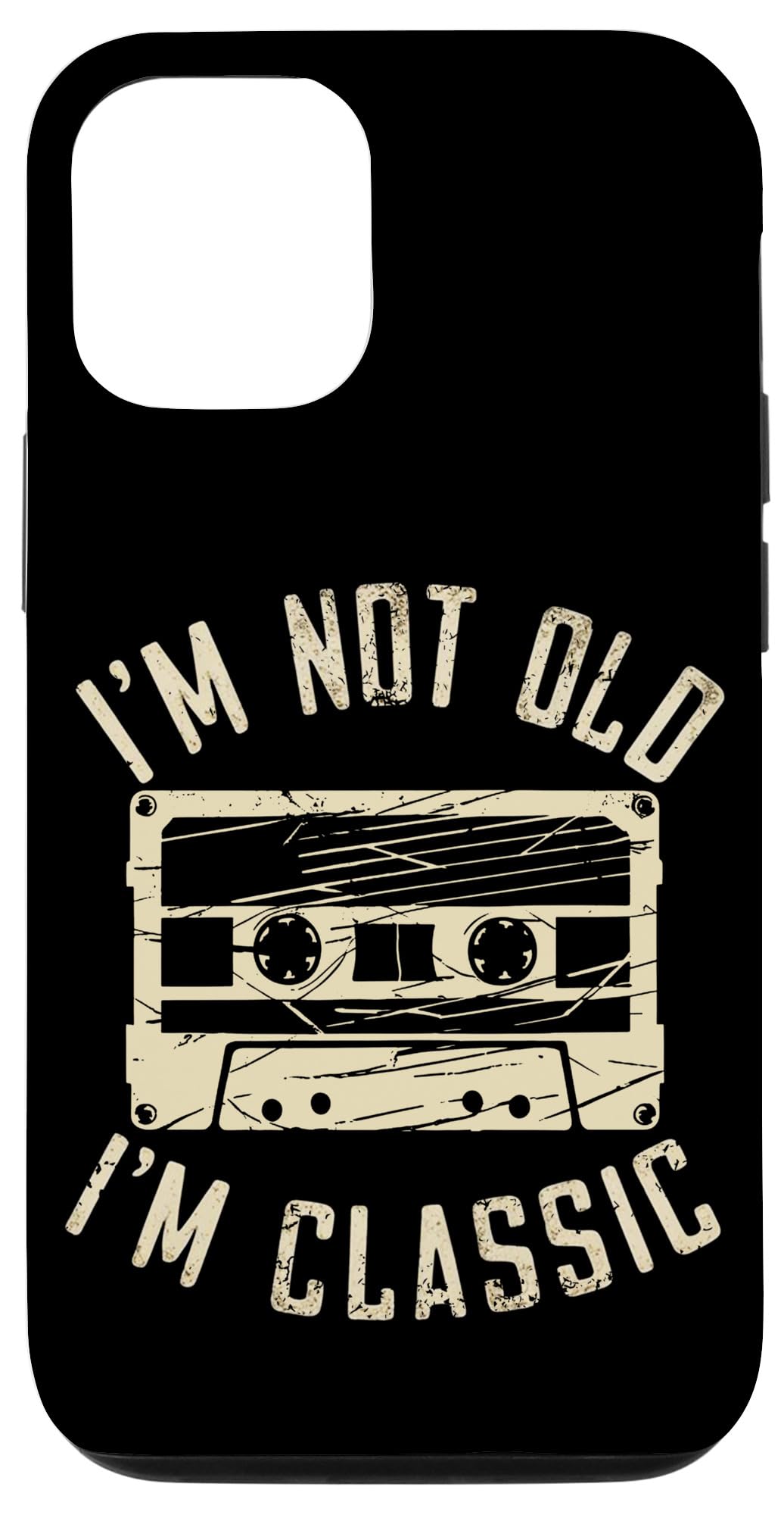 iPhone 15 ヴィンテージカセットグラフィック、I'm Not Old I'm Classic、ノスタルジア スマホケース