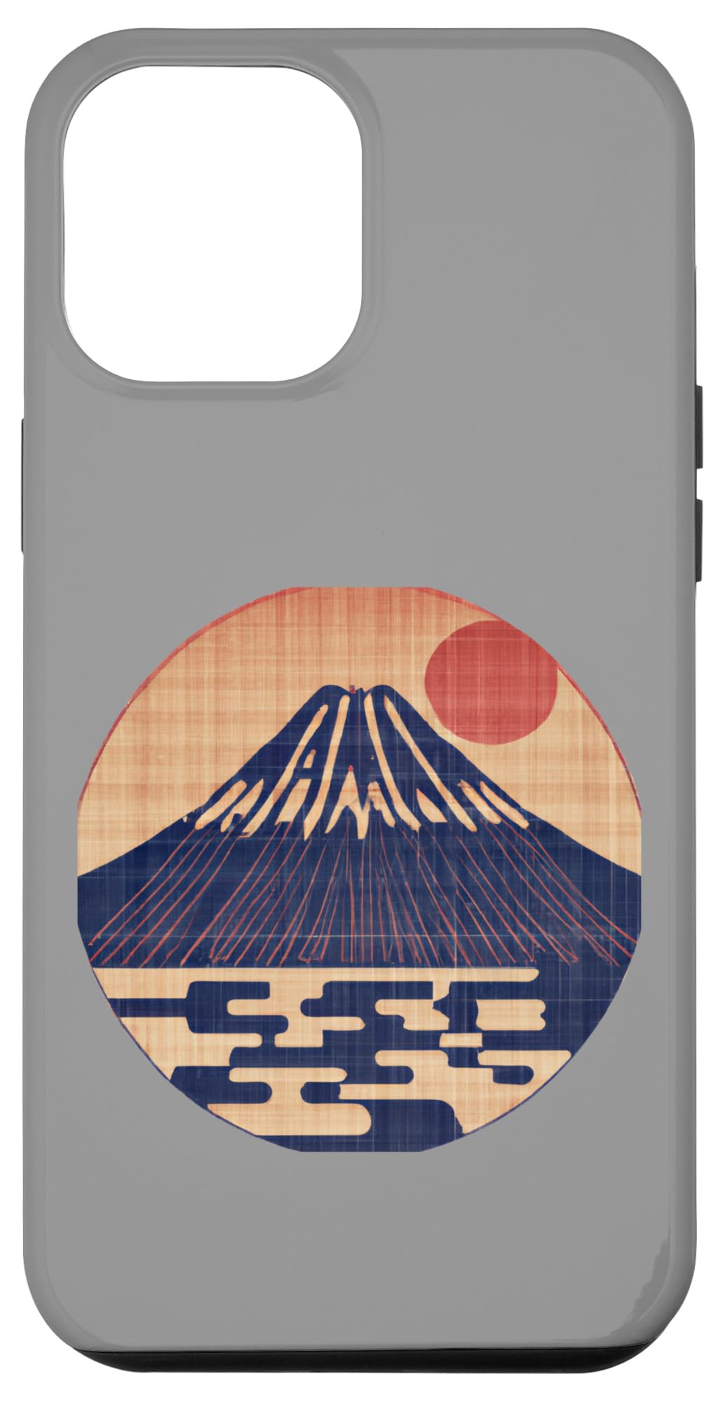 iPhone 13 Pro Max ヴィンテージ 和 富士山 - 山の上の日本の舞う太陽 スマホケース