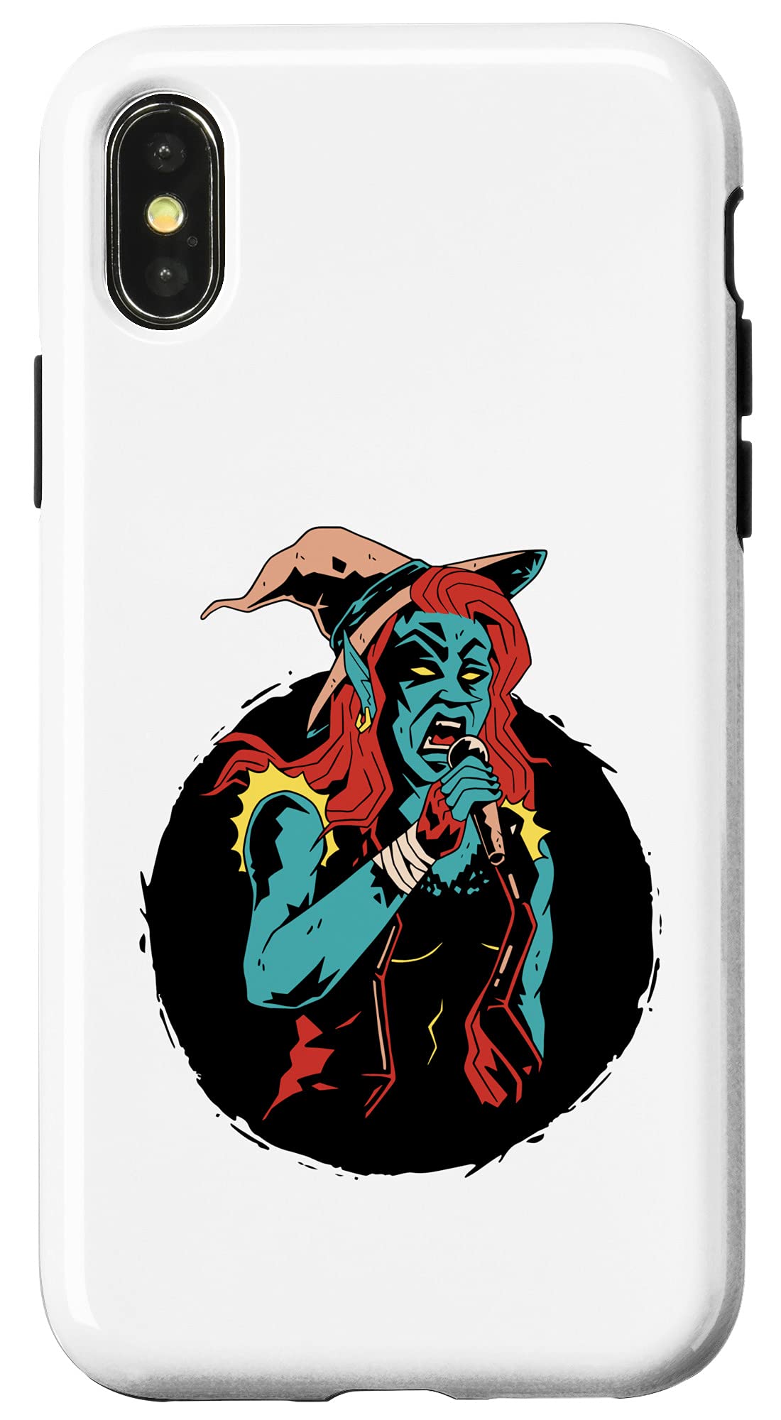 iPhone X/XS 魔女の歌手 ミュージシャン マイク 歌うモンスター 音楽 スマホケース