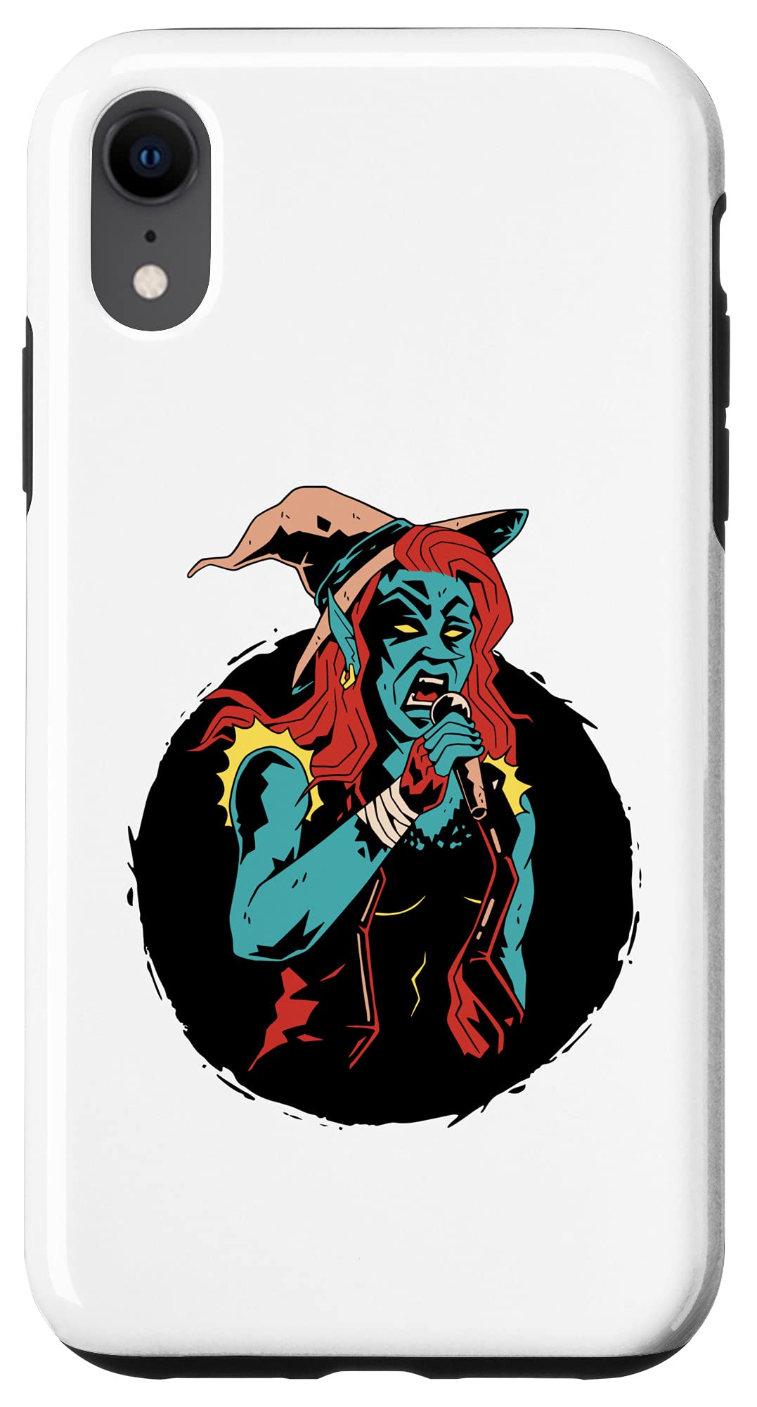 iPhone XR 魔女の歌手 ミュージシャン マイク 歌うモンスター 音楽 スマホケース