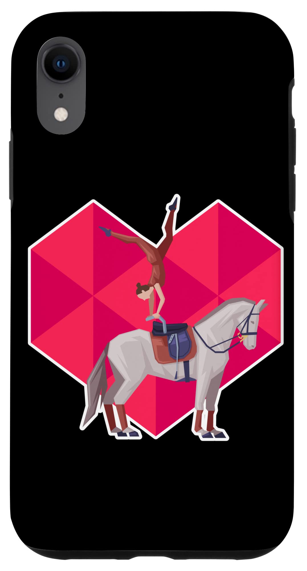 iPhone XR 跳び箱 ハート 馬 乗馬 馬術 スポーツ 跳び箱 スマホケース