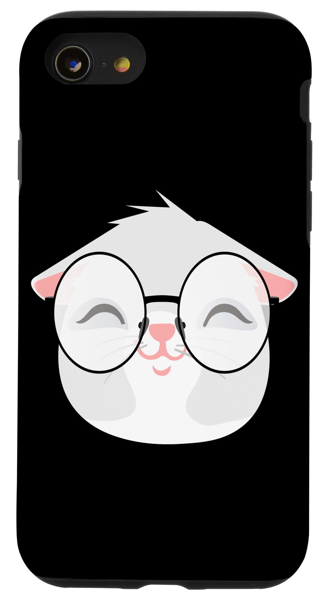 iPhone SE (2020) / 7 / 8 眼鏡をかけた猫 I 子猫 子供 オス猫 スマホケース
