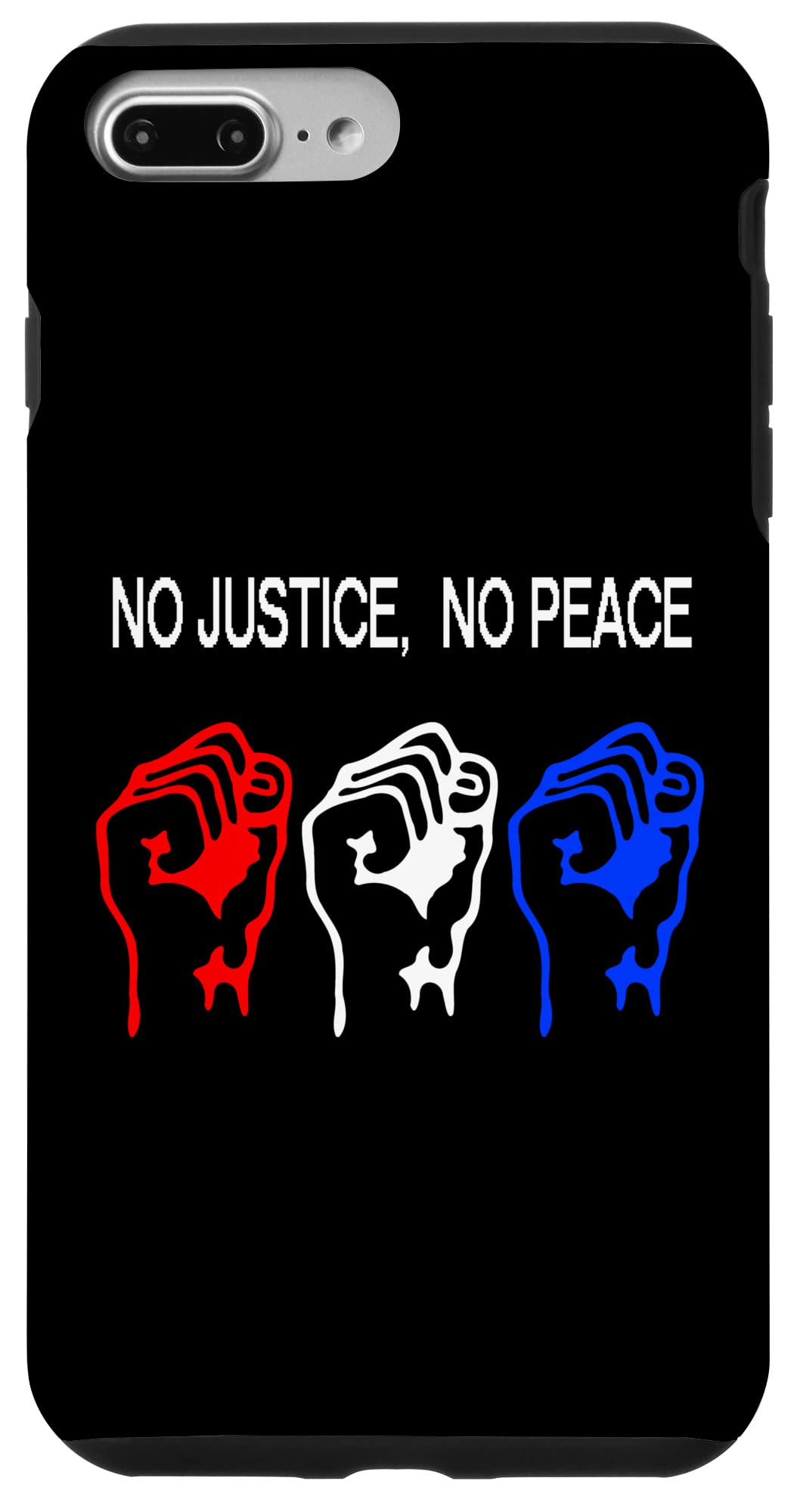 iPhone 7 Plus/8 Plus 隆起した拳 ? STOP POLICE BRUTALITY ? NO JUSTICE NO PEACE スマホケース