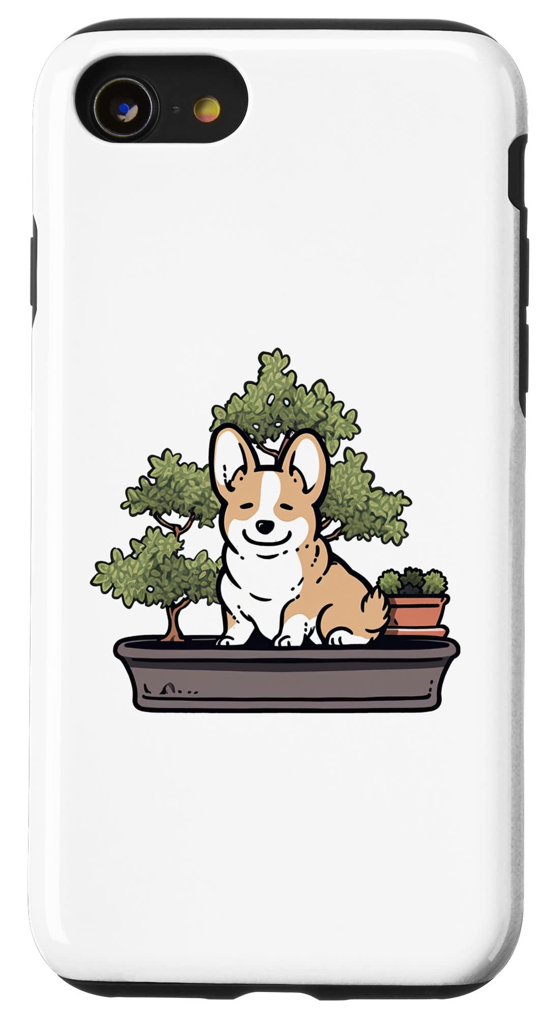 iPhone SE (2020) / 7 / 8 コーギー 盆栽 木 面白い 犬 ガーデニング スマホケース