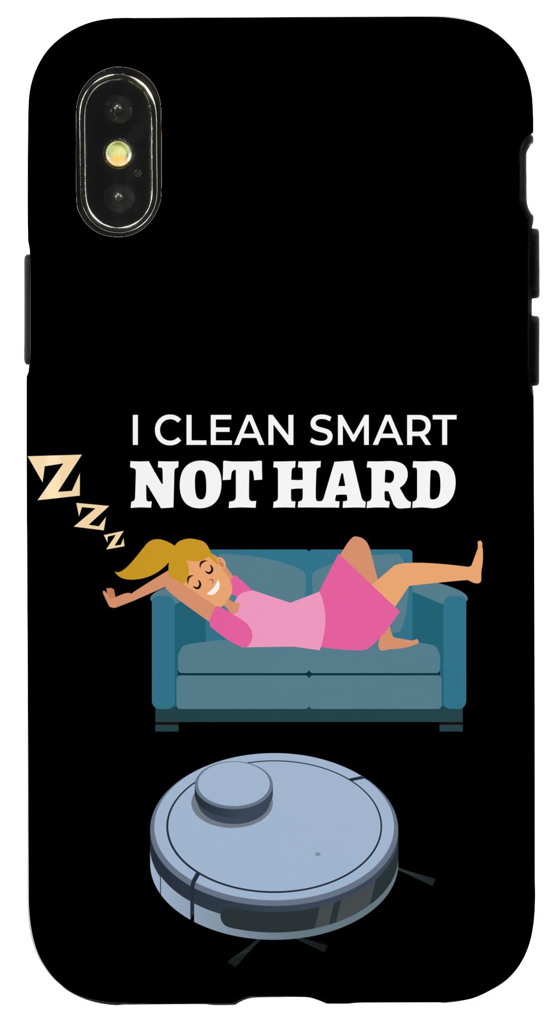 iPhone X/XS I Clean Smart Not Hard I Robot Hoover 掃除機 スマホケース