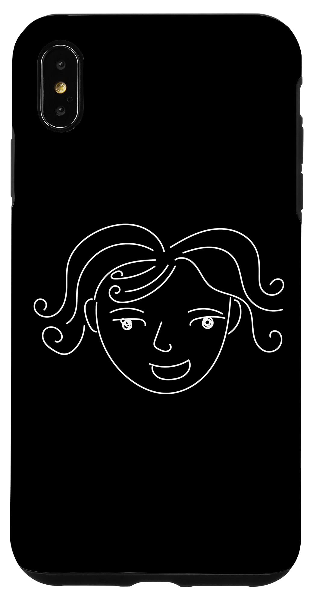 iPhone XS Max Face Line Art ミニマリズム ミニマリスト 抽象画 女の子 スマホケース