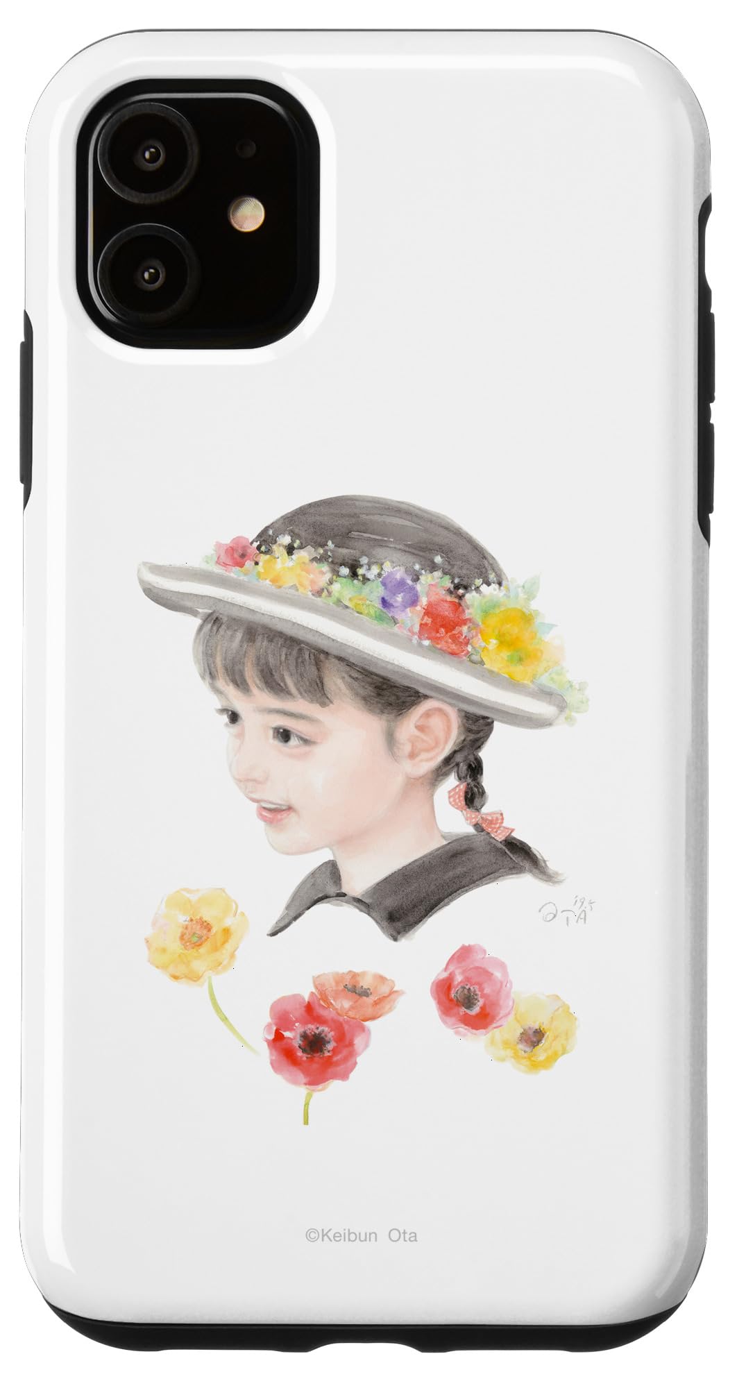 iPhone 11 詩とメルヘン　おおた慶文　花の黒帽子 スマホケース