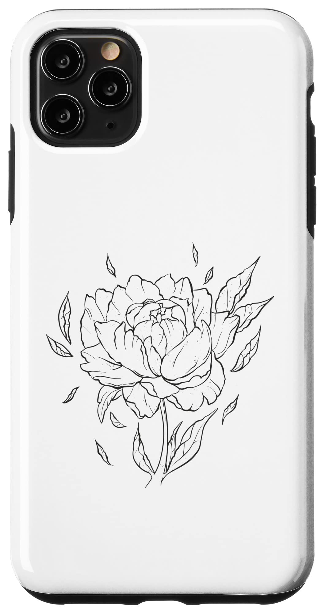 iPhone 11 Pro Max 牡丹の花 自然 葉 スマホケース