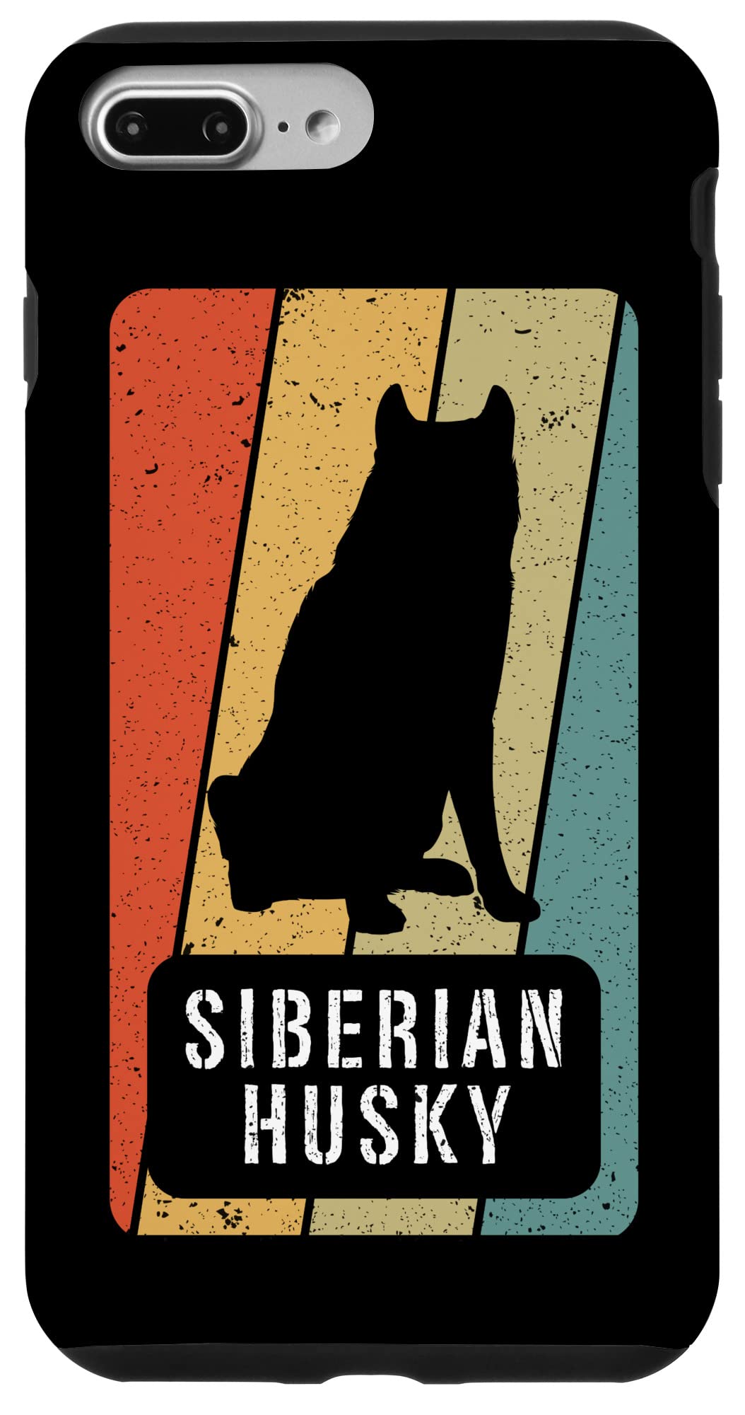 iPhone 7 Plus/8 Plus Siberian Husky Vintage シベリアンハスキー ヴィンテージ 犬 肉球 犬の学校 犬の愛 スマホケース