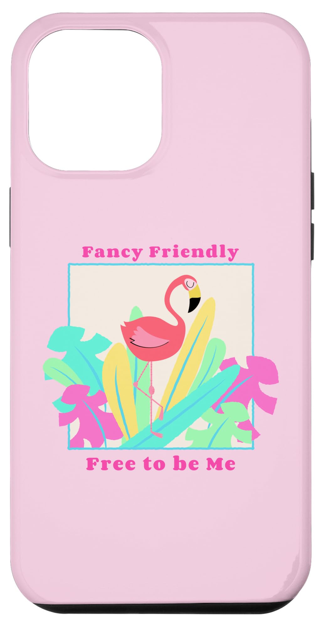 iPhone 14 Plus Fancy Friendly Free to Be Me トロピカルピンク エキゾチックフラミンゴ スマホケース