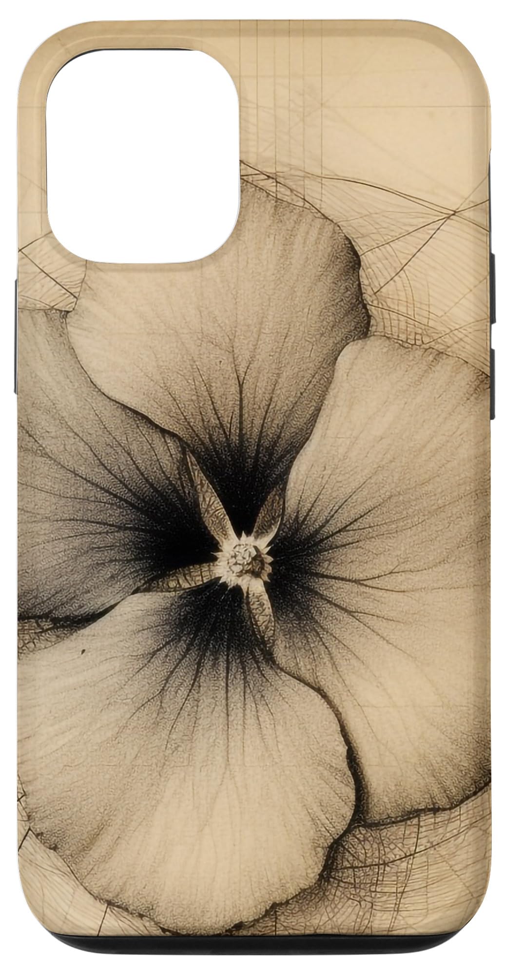iPhone 13 Pro Leonardo Da Vinci アート 幾何学模様 ドロー パンジーフラワー スマホケース
