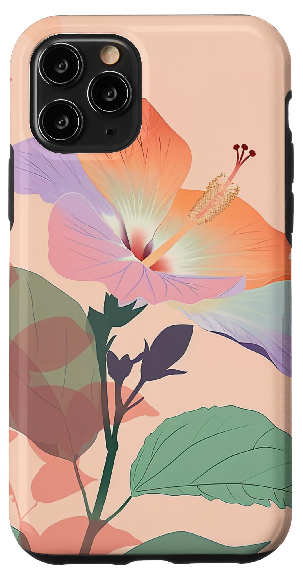 iPhone 11 Pro ハイビスカス 花 パステル 愛らしい花 スマホケース