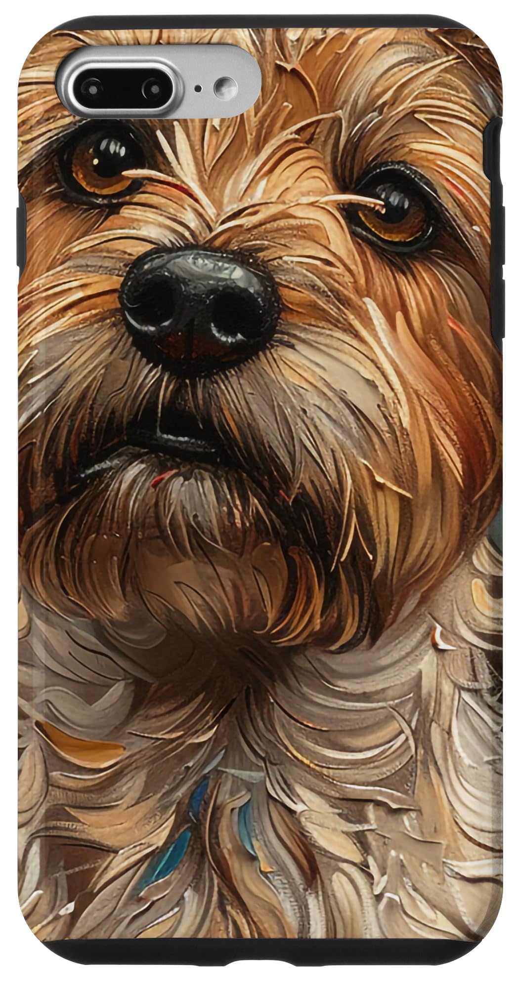 iPhone 7 Plus/8 Plus ワイヤー フォックステリア 犬 ゴッホ風 ポピーフラワー スマホケース