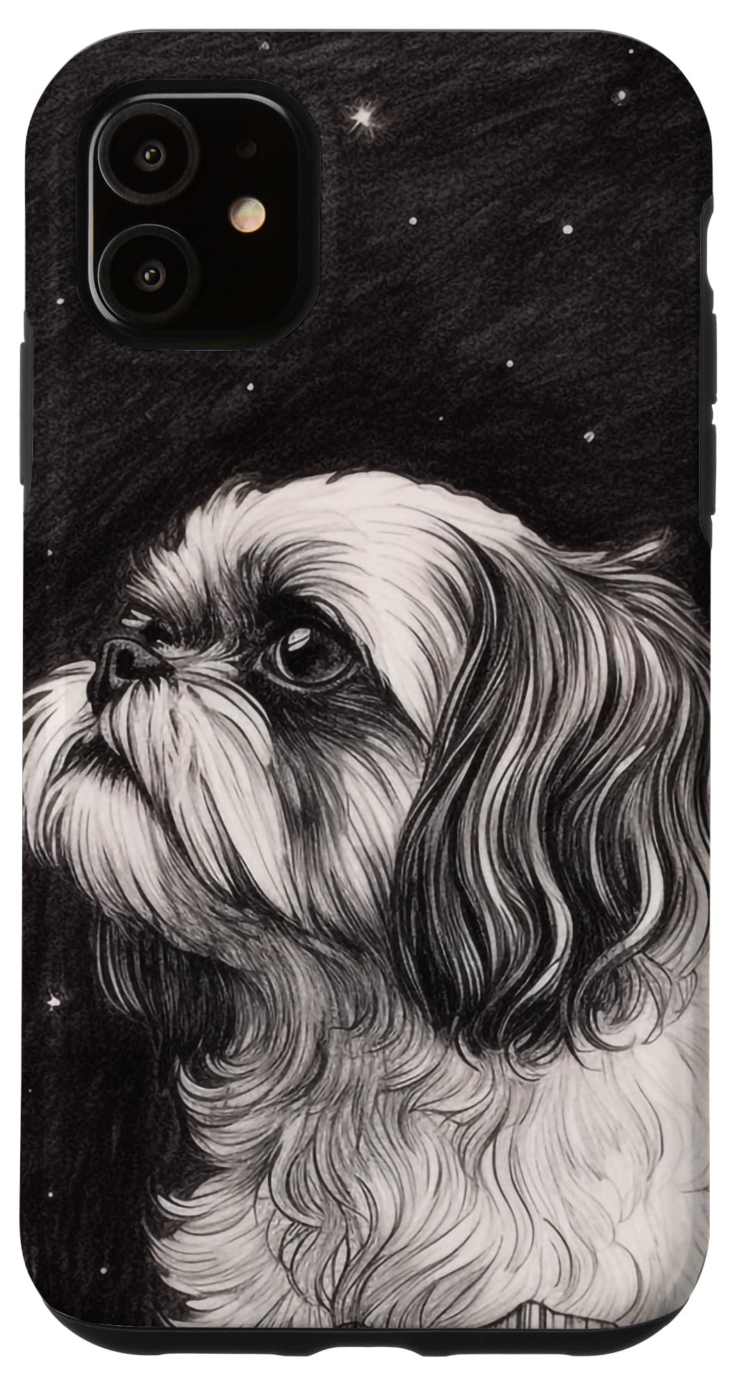 iPhone 11 シーズー 犬 星月夜 スマホケース