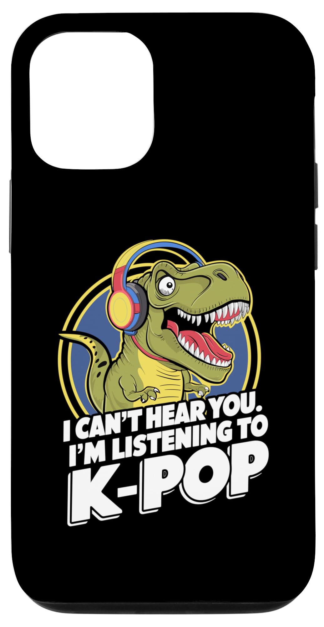 iPhone 15 K-POPを聴く面白可笑しいT-Rex スマホケース