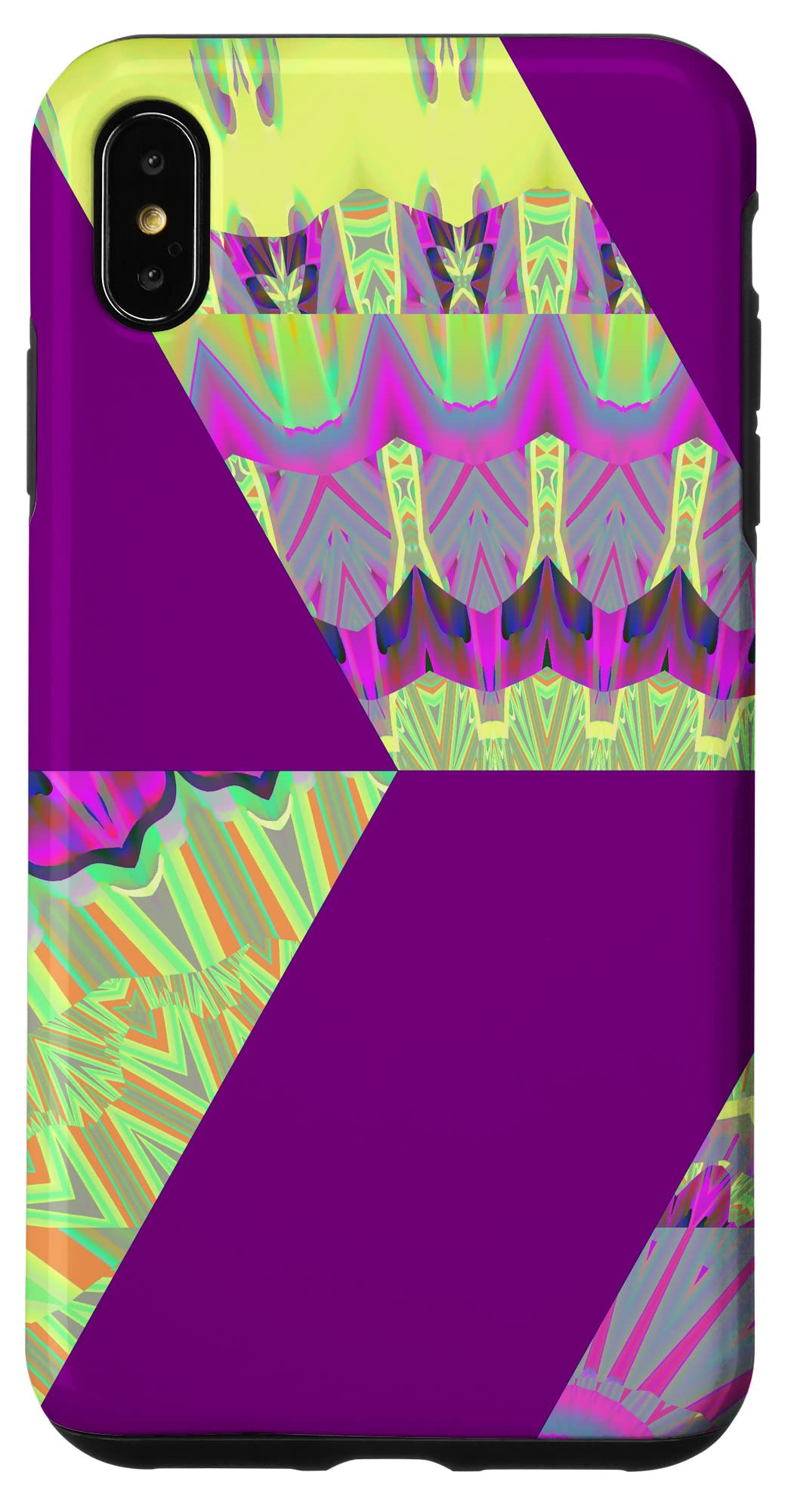 iPhone XS Max Violet Mandala パッチワークキルト | 021 スマホケース