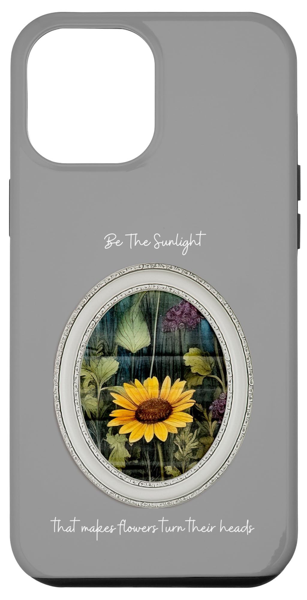 iPhone 13 Pro Max COTTAGECORE BE THE SUNLIGHT ワイルドフローラルフレーム レディース スマホケース