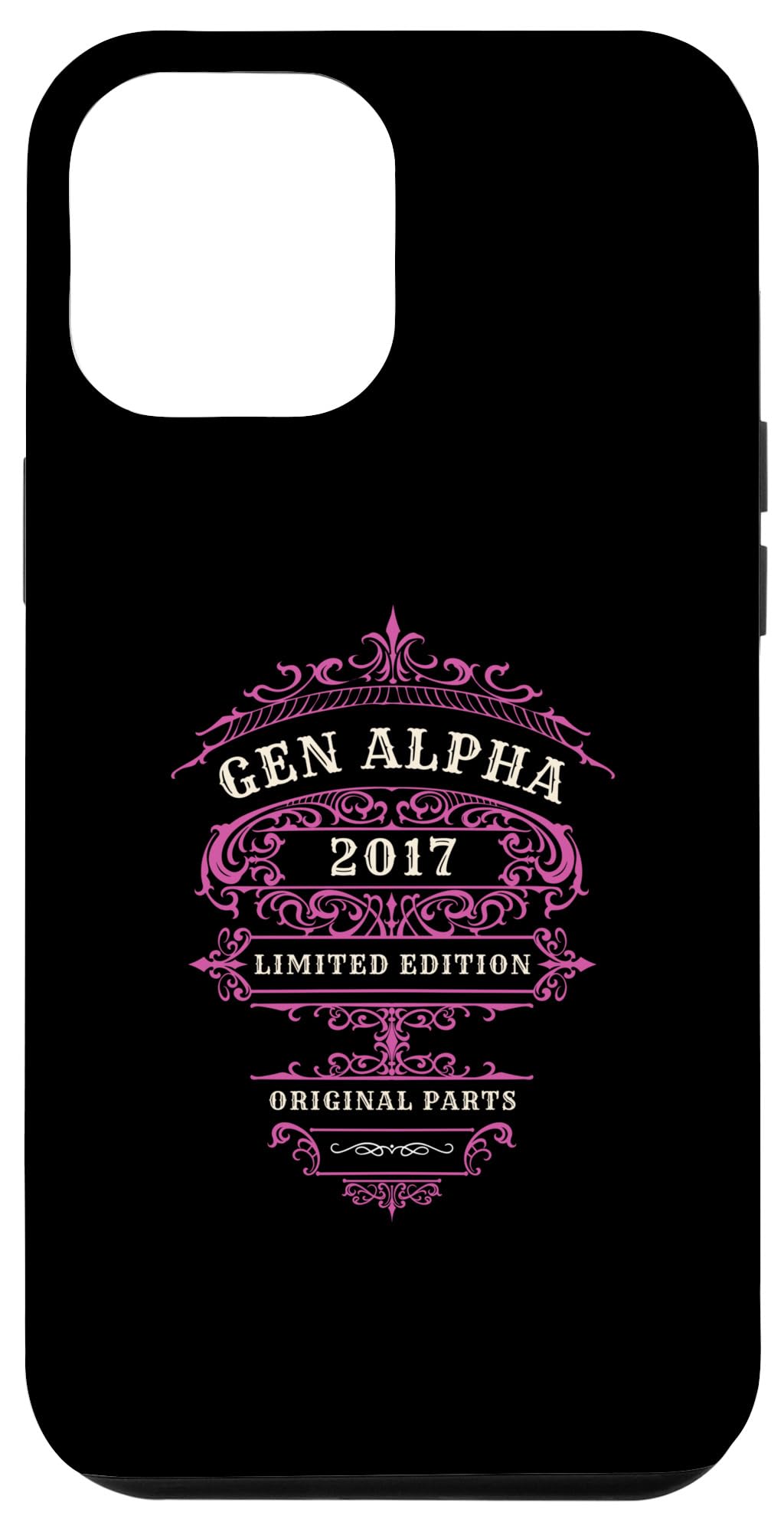 iPhone 15 Pro Max GEN ALPHA、限定版2017、ピンクオリジナルパーツ。 スマホケース