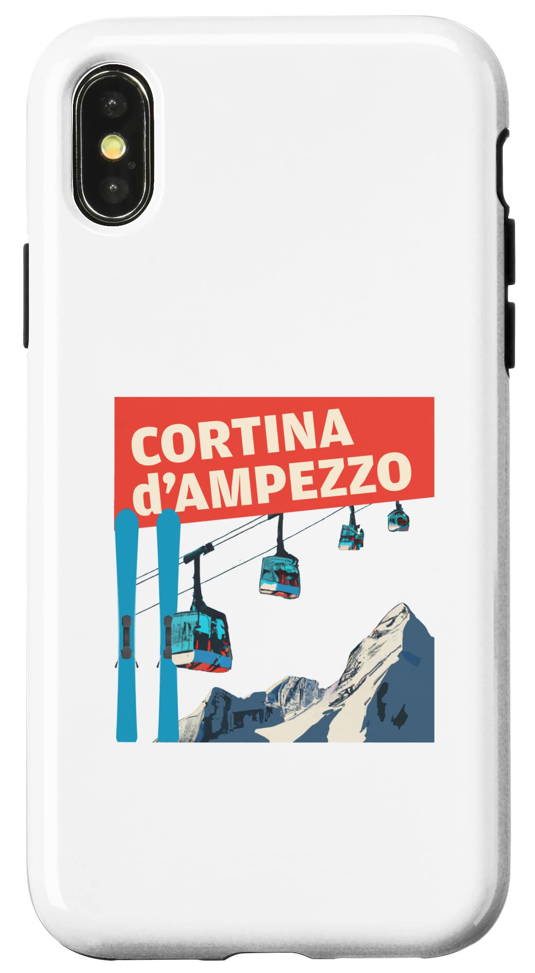 iPhone X/XS Cortina d'Ampezzo スキー - レトロ コルティーナ・ダンペッツォスキー スマホケース