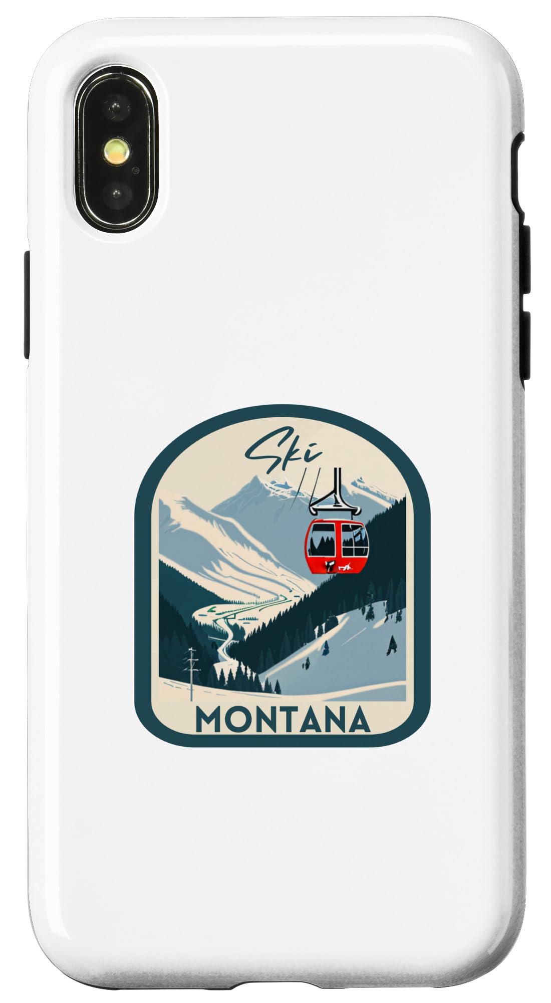 iPhone X/XS Ski Montana レトロ ヴィンテージスタイル モンタナ スキー スマホケース