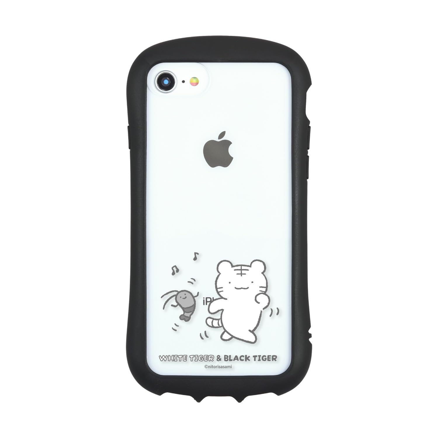 グルマンディーズ 白いこと虎と黒いこと虎 iPhoneSE (第3時人/第2時人) / 8 / 7 / 6s / 6 相応う ハイブリッドクリアケース 白いこと虎と黒いこと虎 WB-01A