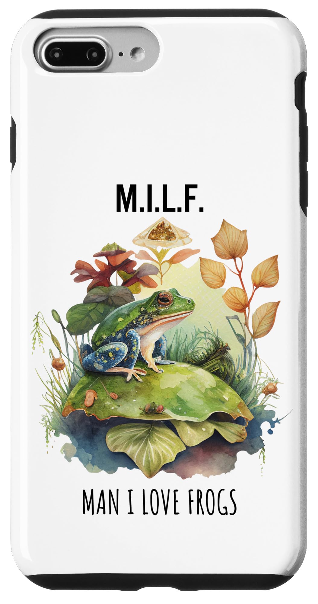 iPhone 7 Plus/8 Plus M.I.L.F. MAN I LOVE FROGS, COZY TOAD COTAGECORE レディース スマホケース