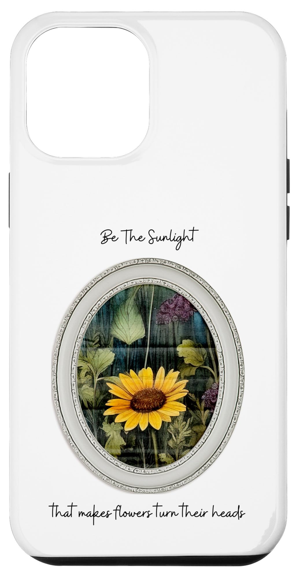 iPhone 14 Pro Max COTTAGECORE BE THE SUNLIGHT フラワーフレーム レディース スマホケース