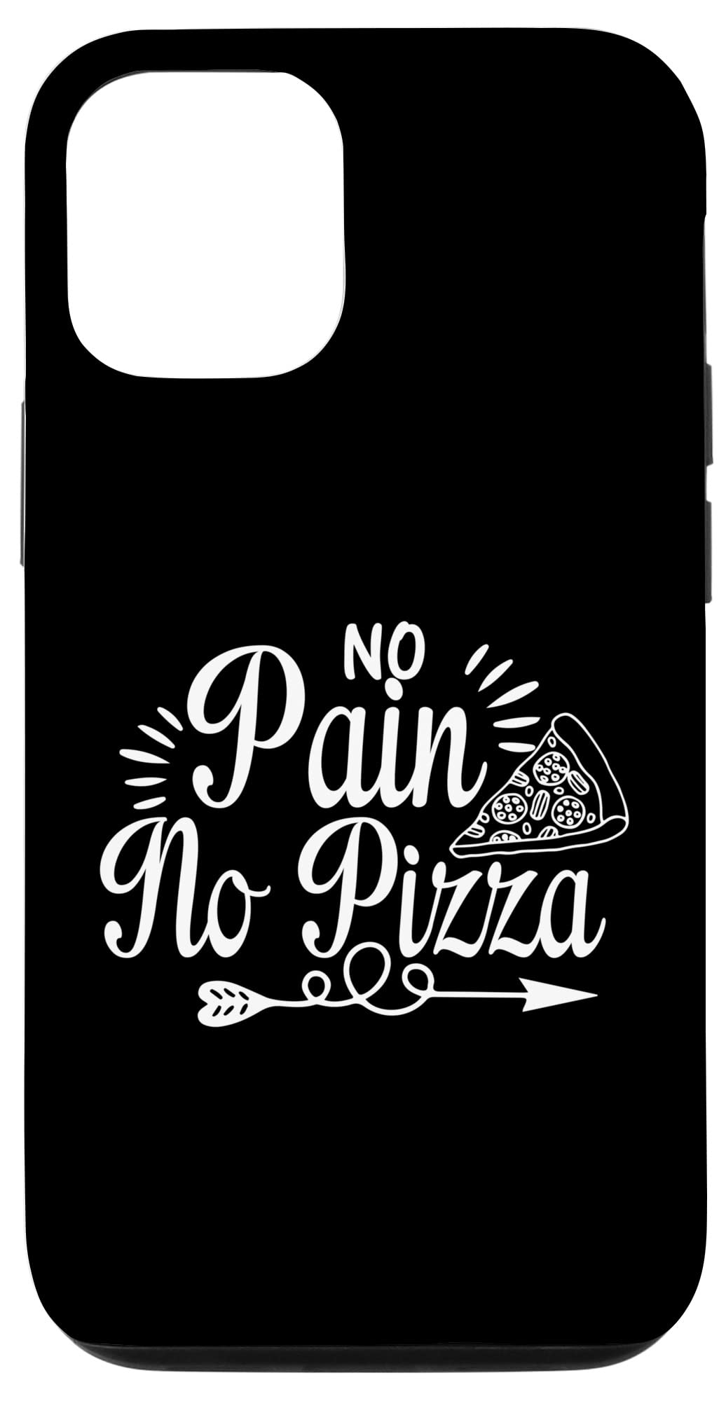 iPhone 12/12 Pro No Pain No Pizza - 面白可笑しいジムワークアウト モチベーションアップ スマホケース スマートフォン・携帯電話アクセサリー-ケース・カバー-スマートフォン・タブレット