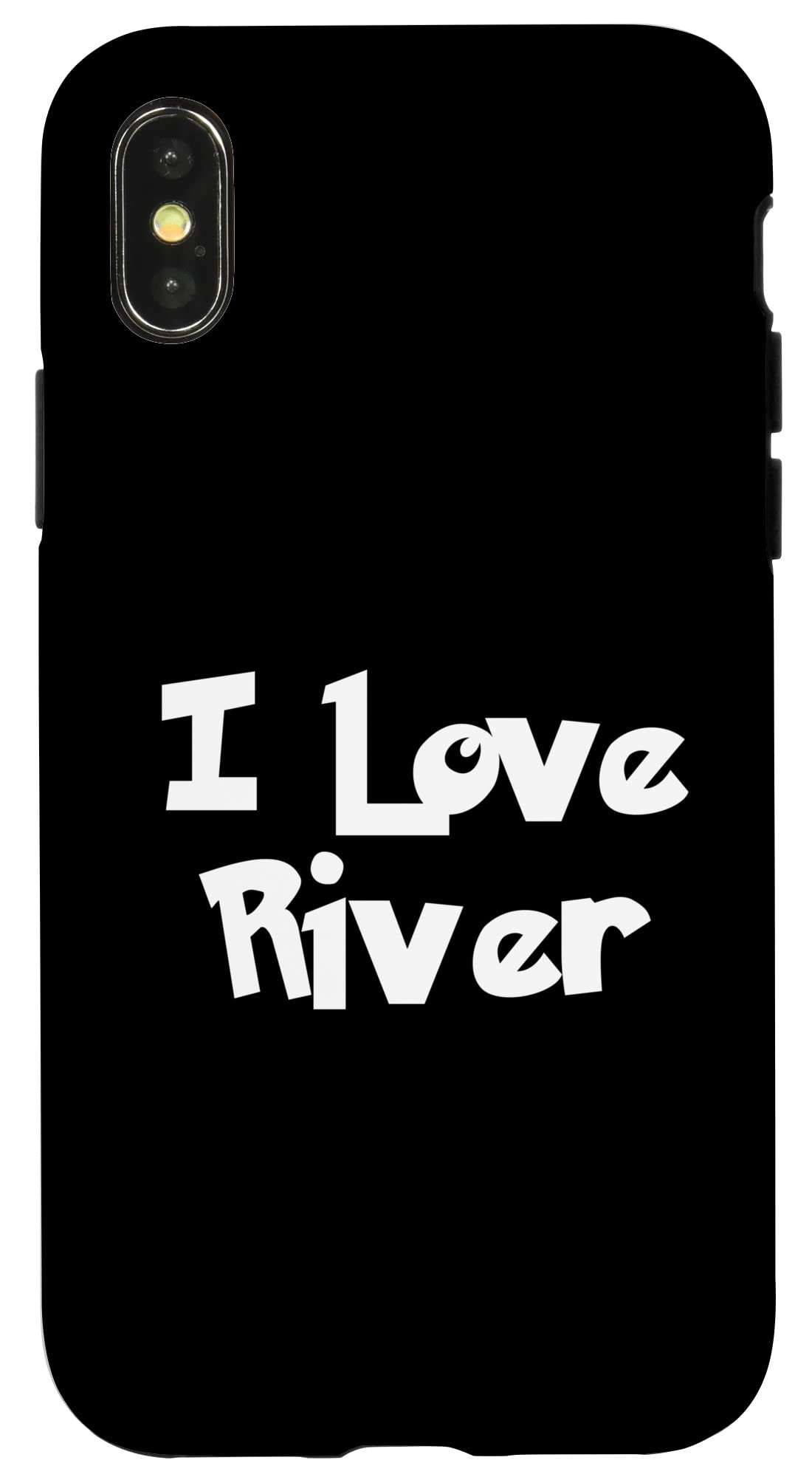 iPhone X/XS I love River 子犬 犬 スマホケース
