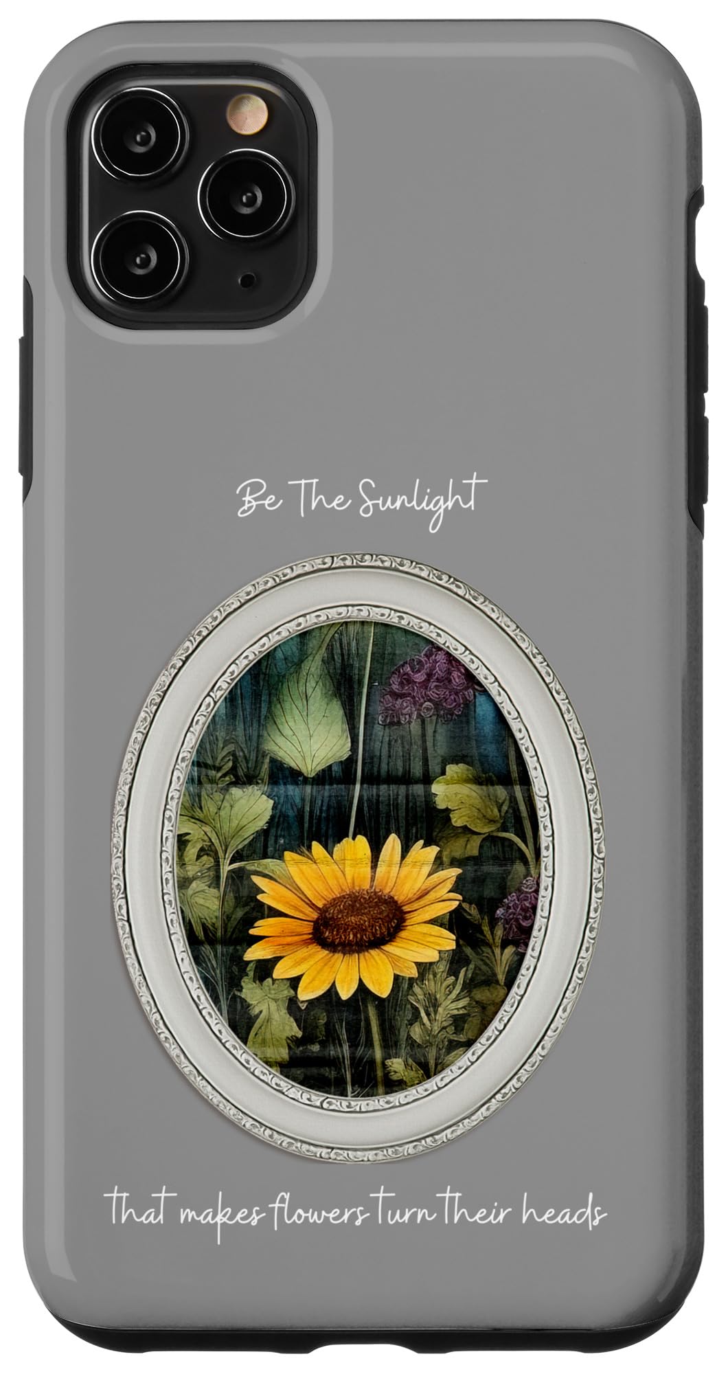iPhone 11 Pro Max COTTAGECORE BE THE SUNLIGHT ワイルドフローラルフレーム レディース スマホケース