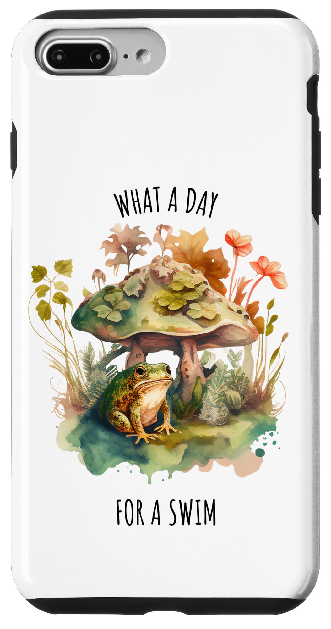 iPhone 7 Plus/8 Plus WHAT A DAY FOR A SWIM, Cozy FROG COTAGECORE TOAD レディース スマホケース