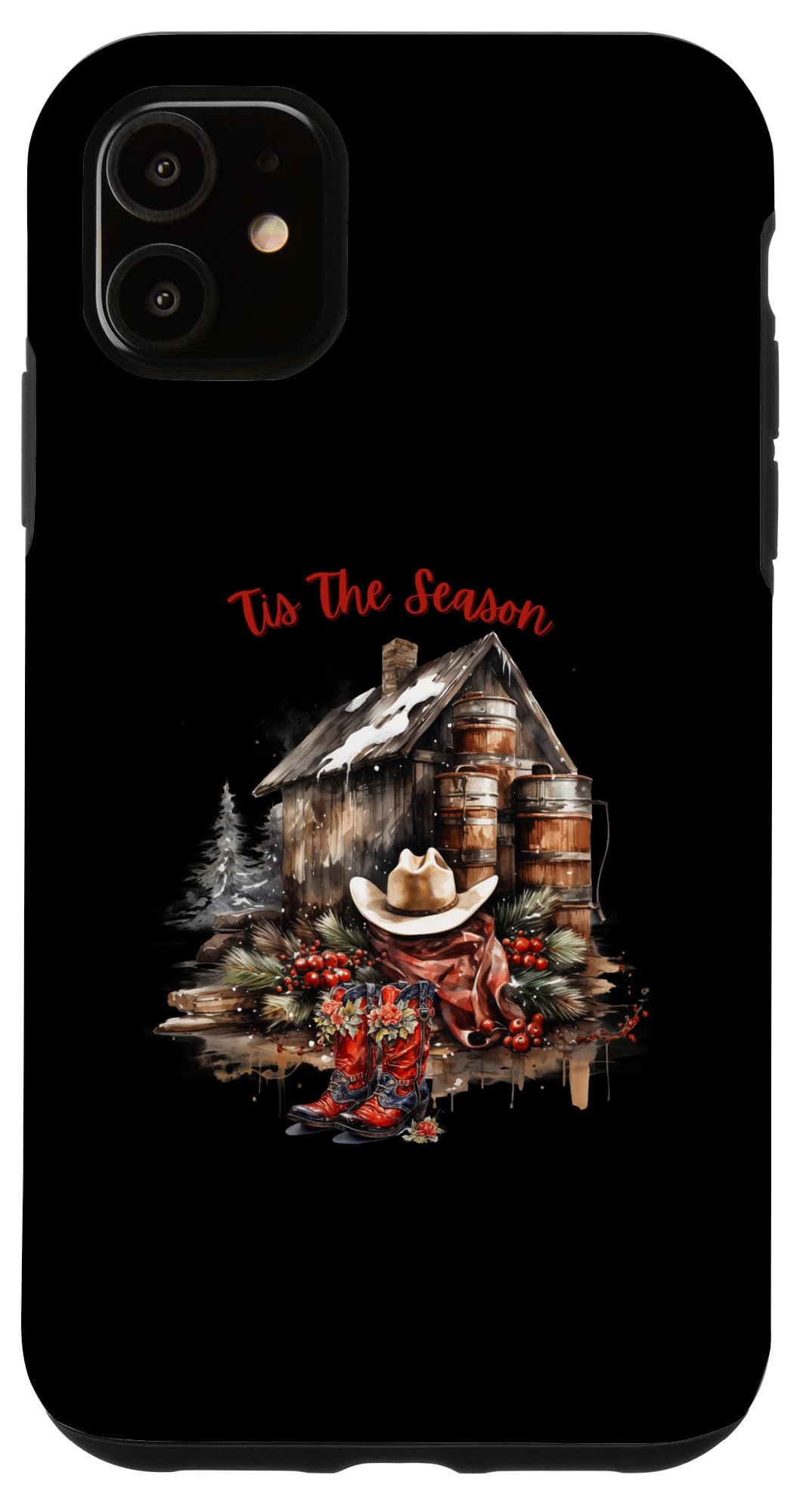iPhone 11 クリスマス クリスマス クリスマス TIS THE SEASON 帽子 カウボーイブーツ スマホケース の商品写真
